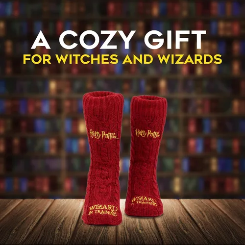 Vista 7 de Harry Potter Regalos para mujeres y adolescentes, calcetines pantuflas, talla 4-9, calcetines antideslizantes con forro polar, suaves, cálidos