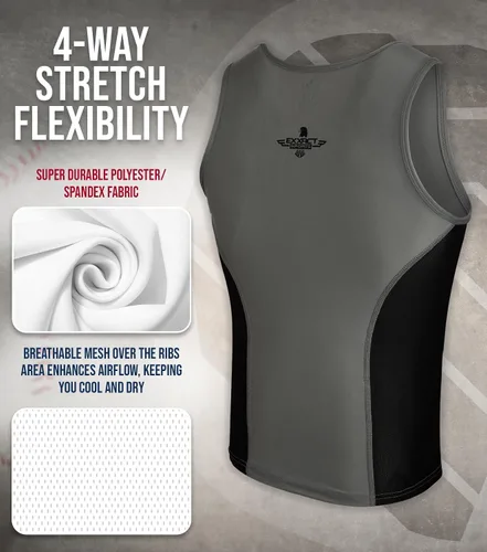 Vista 3 de Exxact Sports Protector de pecho de béisbol juvenil – Camiseta deportiva sin mangas acolchada de compresión, protector de pecho de sóftbol (jóvenes)