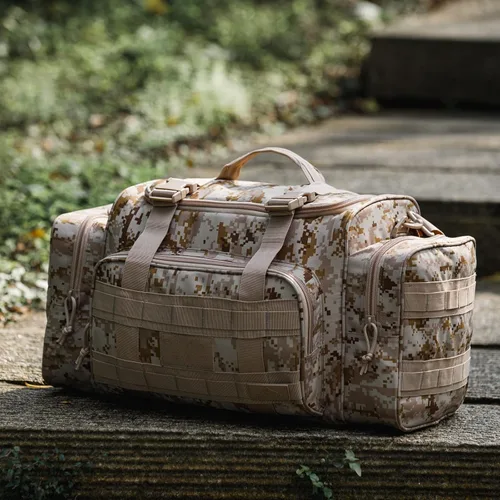 Vista 2 de AB Tactical Series Duffle Bag Gym Travel Senderismo y Trekking Bolsa de deportes Bolsa de caza y pesca, Desert Digi Camuflaje 2, Bolsa de lona