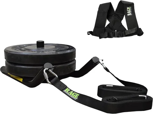 Vista 2 de Rage Fitness Trineo de Entrenamiento con Pesas R2 con Arnés. Capacidad de 90 LBS y Correa de 6.5 Pies. Trineo de Velocidad y Potencia Ideal