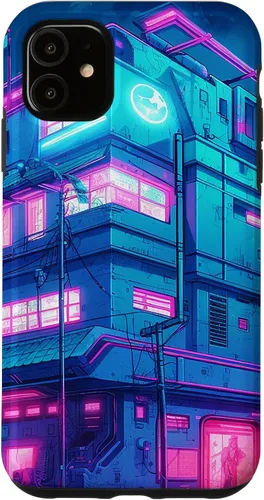 Vista 8 de Funda Vaporwave para iPhone 16 Cyberpunk House