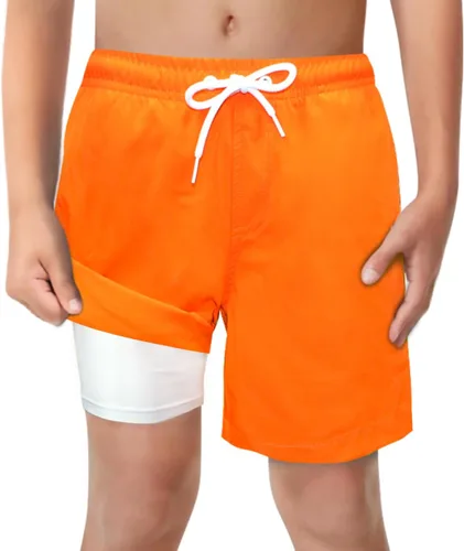 Vista 45 de Trajes de Baño para Niños con Forro de Compresión Cómodos Shorts de Natación Anti-Rozaduras Elásticos UPF Secado Rápido Talla 3T-20 Estrellas Águila