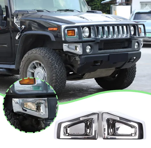 Vista 9 de PIUGILH Cubierta de esquina de bisel de parachoques delantero compatible con Hummer H2 SUV SUT 2003-2009, biseles de esquina de parachoques