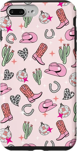 Vista 12 de Cowboy Hat & Boot & Disco Ball Pattern Pink Cowgirl Case for iPhone 17