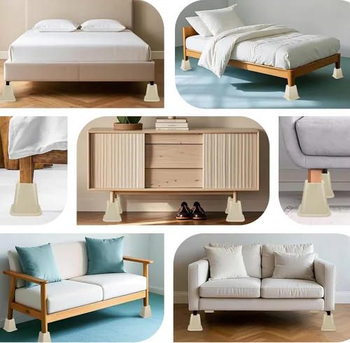Vista 7 de ANNKUT Elevadores de cama resistentes de 6 pulgadas, elevadores de muebles para escritorio, silla, mesa o sofá, elevadores de sofá, soporta hasta