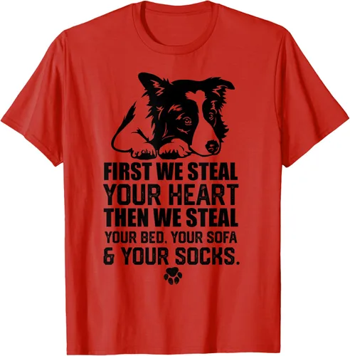 Vista 65 de Border Collie Steal Your Heart Steal Your Bed - Camiseta de sofá, Gris
