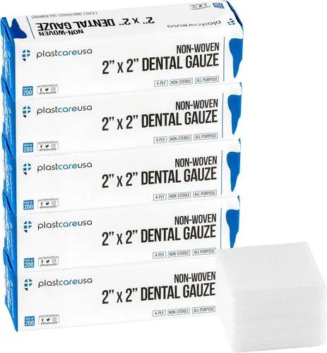 Vista 9 de 200 Almohadillas de gasa 2x2 - Esponjas de gasa no tejidas suaves de 4 capas - Gasa dental no estéril y toallitas estéticas - Gasas cuadradas