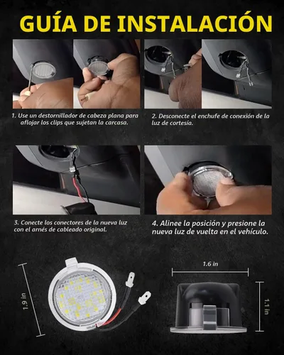 Vista 7 de Focos LED para Espejo Lateral de Charco Compatibles con Ford F150 Explorer Edge Expedition Flex Taurus X, Indicador de Señal de Espejo, Accesorios