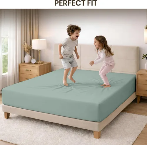 Vista 24 de SGI bedding 100% Egyptian Cotton 600 TC Twin Size Fitted Sheet Only Soft, Smooth Sateen Weave 15" inch Deep Pocket Fitted Bed Sheet - White