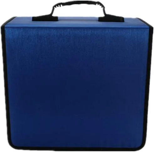 Vista 3 de Estuche organizador para CD/DVD, funda para cartera, almacenamiento de disco de capacidad de 400 (color azul)