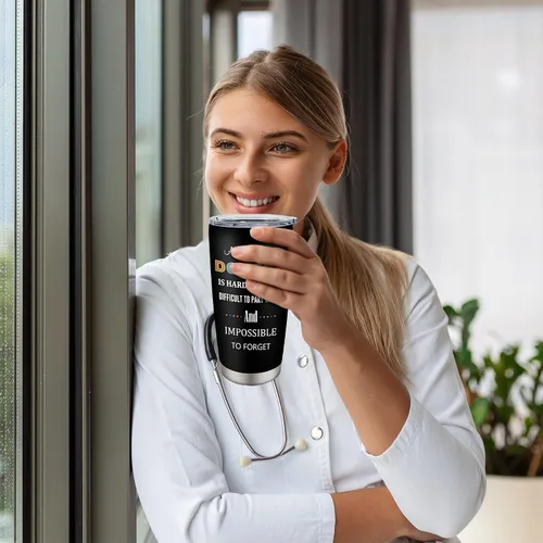 Vista 6 de Vaso de 20 onzas, regalo de agradecimiento al médico/graduación para hombres/mujeres, regalo de jubilación/día del médico para Dr./MD Cup 1 unidad