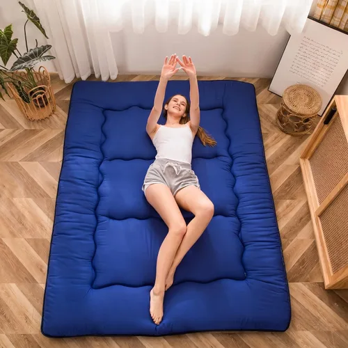 Vista 60 de MAXYOYO Colchón Japonés de Suelo Futón Colchón, Tapete de Tatami Engrosado de 4", Almohadilla para Dormir Plegable Enrollable para Niños y Niñas