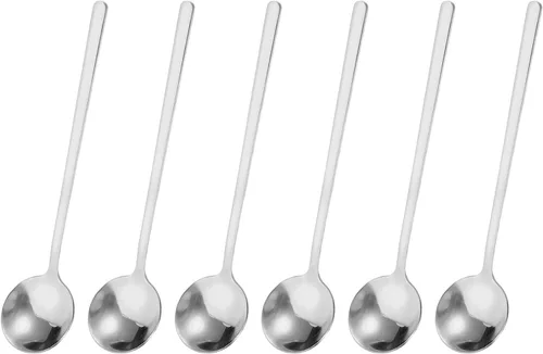 Vista 9 de uxcell 6 cucharas de café de acero inoxidable de 5 pulgadas, mini cucharadita de café para café, postre, helado, pastel, dorado, 6