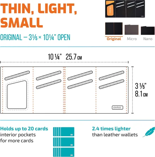 Vista 2 de SlimFold Billetera Minimalista - Con opción RFID - Delgada, duradera e impermeable garantizada - tamaño original