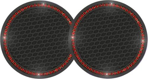 Vista 12 de yousheng 2 posavasos brillantes para automóvil, inserto universal para vehículo, inserto de silicona antideslizante de diamantes de imitación