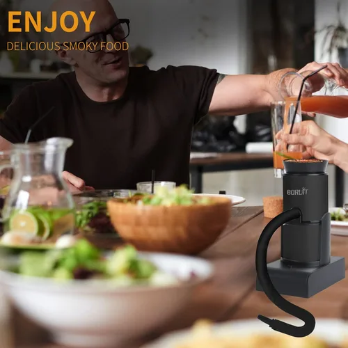 Vista 7 de BORUiT SK305 - Pistola de ahumar, infusor de humo portátil de mano, ahumador de cóctel, kit de ahumador de alimentos para cualquier carne, cóctel