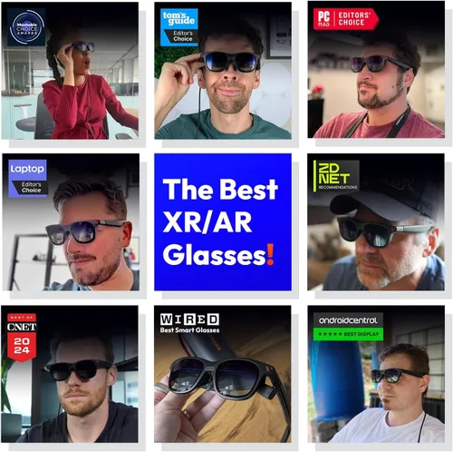 Vista 2 de VITURE Gafas Pro XR/AR, pantalla de 135 pulgadas, 120 Hz, 1000 nits, audio Harman, película electrocrómica, ajustes de miopía, para iPhone