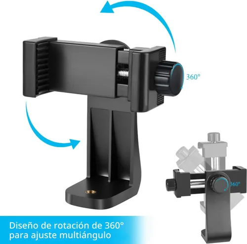 Vista 2 de SharingMoment Soporte Premium para Smartphone/Adaptador de Montaje de Trípode Vertical y Horizontal Soporte Giratorio con Tornillo de 1/4
