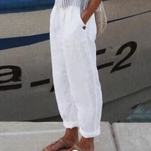 Vista 2 de DESANT Capris ligeros para mujer, estilo casual, verano, talla grande, pierna ancha, relajados, cintura elástica, estampado floral, pantalones
