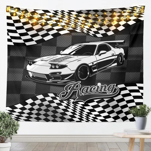 Vista 3 de Manfei Tapiz de pared de aviones para niños, diseño de bandera estadounidense, decoración de habitación de niños, niñas y adultos, decoración
