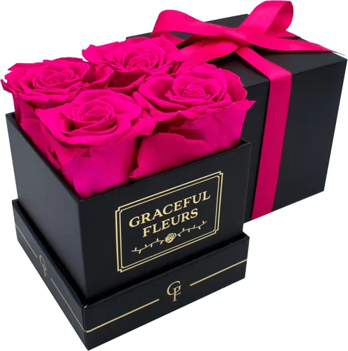Vista 17 de Graceful Fleurs - Rosas reales de larga duración en una caja durante años, flores frescas preservadas para siempre para cumpleaños, Día de la Madre