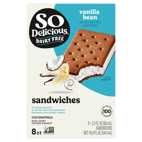 Vista 10 de So Delicious Sándwiches de postre congelados de vainilla de coco sin lácteos, 8
