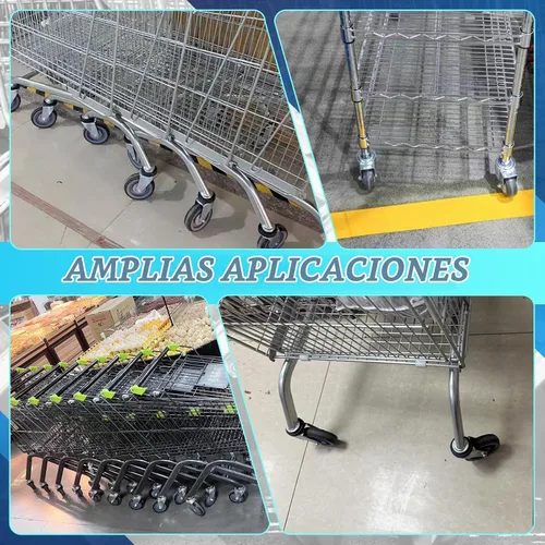 Vista 6 de Repuesto de ruedas para carrito de compras, paquete de 4 ruedas para carrito de compras, ruedas de carrito de compras de 5 pulgadas de diámetro