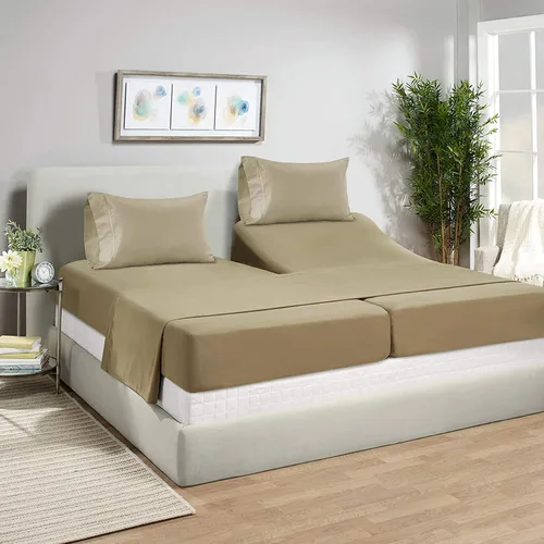 Vista 432 de LANE LINEN - Sábanas individual 100% algodón egipcio suave, cómodo y grueso de calidad de hotel, costuras reforzadas totalmente elásticas, sin