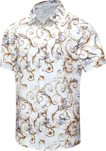 Vista 65 de SheLucki - Camisa hawaiana para hombre, unisex, de manga corta, con botones, para la playa y el verano, ropa casual estampada con sombra de palmas