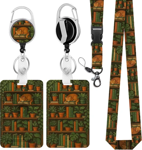Vista 16 de Cordones azul bebé para llaves Portador de Insignias, Carrete de Insignias Retráctil con Clip de Mosquetón y Cordón Desmontable, Linda Tarjeta