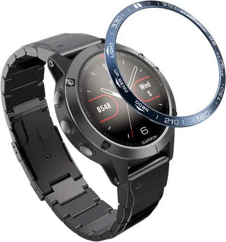 Vista 11 de REYDA Bisel de reloj compatible con Garmin Fenix 5/5 Plus, anillo de bisel de acero inoxidable, cubierta adhesiva de bisel de acero inoxidable