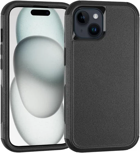 Vista 11 de Co-Goldguard Funda para iPhone 15 de 6.1 pulgadas, resistente de 3 capas, funda protectora resistente para iPhone 15 (negro)