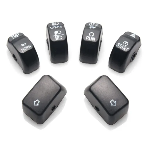 Vista 4 de Kit de tapas de interruptor negras con control manual para Harley Sportster XL Dyna Softail 2014-2023