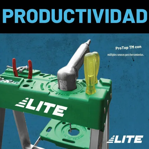 Vista 4 de LITE Escalera de aluminio de 6 pies con bandeja de herramientas, capacidad de carga de 225 libras, tipo II, LP-2211-06