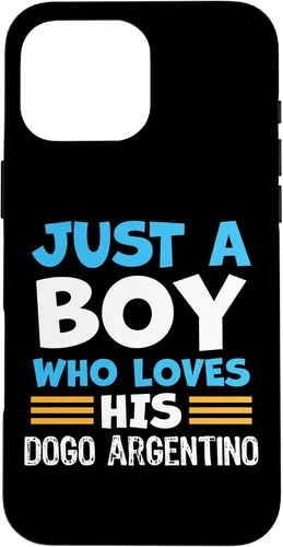 Vista 19 de Just a Boy who Loves his Dogo Argentino Case for iPhone 16