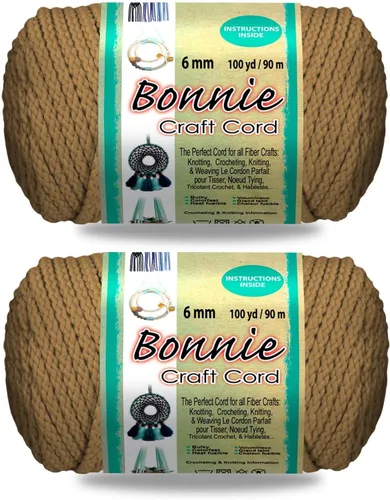 Vista 38 de Pepperell Bonnie - Cordón de macramé trenzado 6 mm x 91.4 m Almendra (Paquete de 2) Cordón de polipropileno retorcido para manualidades DIY