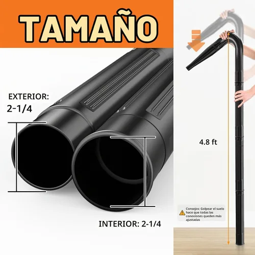 Vista 6 de Herramientas de limpieza de canalones Sealegend para aspiradora húmeda/seca de 2 1/2 pulgadas, accesorios de manguera de aspiradora de taller