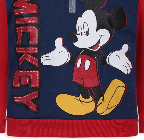 Vista 4 de Disney Sudadera con capucha de Mickey Mouse con media cremallera para niño, negrorojoazul