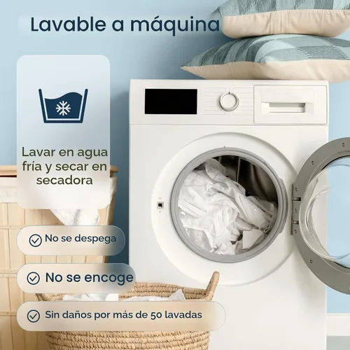 Vista 5 de Cubrecolchón Queen Niagara Cooling - Cubrecolchón Tipo Almohada Acolchado Ajustable con Enfriamiento para Dolor de Espalda, Bolsillo Profundo se Azul