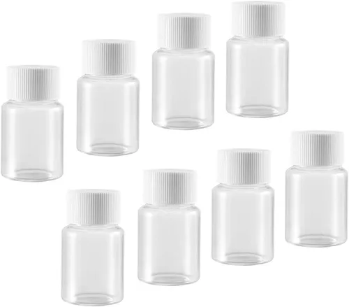 Vista 6 de uxcell Botella de reactivo químico de laboratorio de plástico 0.7 fl oz/0.7oz Muestra de boca ancha Sellado Contenedor de almacenamiento de líquidos