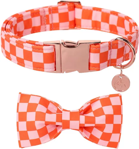 Vista 72 de DOGWONG Collar de otoño para perro con lazo, collar de moño para perro de Acción de Gracias, collar ajustable de algodón de otoño con hoja de arce