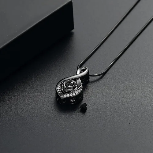 Vista 7 de Roseflower - Joyería de cremación para cenizas, collar de urna infinita para cenizas, recuerdos conmemorativos, joyería para mujeres, niñas