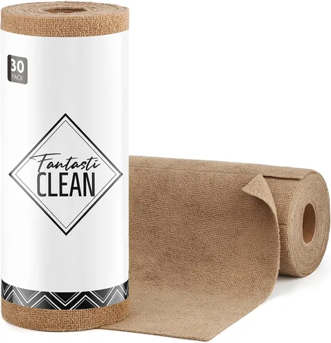 Vista 12 de Fantasticlean - Rollo de paño de limpieza de microfibra, 75 hojas, 12 x 12 pulgadas (beige) Super Absorbent, Lint-free, Tear-away Microfiber Towel