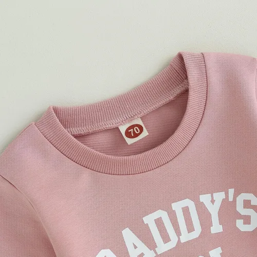 Vista 5 de Conjunto de sudadera con letras de leopardo para recién nacido, ropa de otoño e invierno