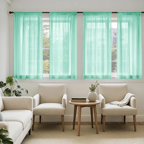 Vista 58 de MIULEE Cortinas traslúcidas marrón oscuro de 96 pulgadas de largo, 4