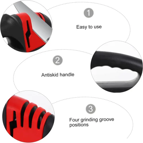 Vista 6 de Tofficu Accesorios para afilar cuchillas, herramienta resistente para afilar cuchillos de 4 etapas, fácil de usar para el hogar