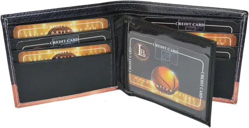 Vista 3 de Leatherboss - Aro de baloncesto impreso para piso de madera dura, plegable, para tarjetas de crédito, con caja de regalo, multicolor, Multicolorido