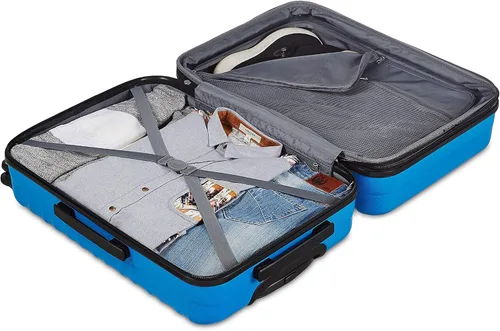 Vista 3 de Tienda Basics Equipaje de maleta expandible con ruedas rígidas Azul Patchwork Spinner