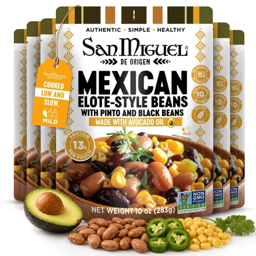 Vista 12 de Frijoles Charro para microondas San Miguel con chorizo, 1.09 oz de proteína