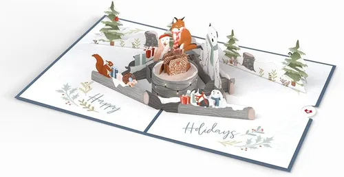 Vista 6 de Lovepop Tarjeta desplegable de Navidad para ella y él, tarjetas de felicitación navideñas 3D para niños, niñas, hombres y mujeres, animales